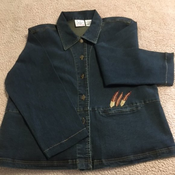 Jane Seymour Denim Jacket Vintage Size Large  Like New - Picture 5 of 13